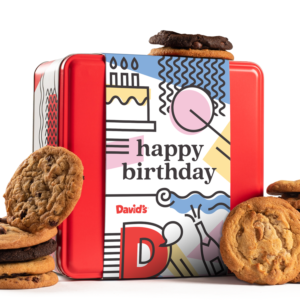 Happy Birthday Fresh Baked Assorted Cookies Tin - 2LB