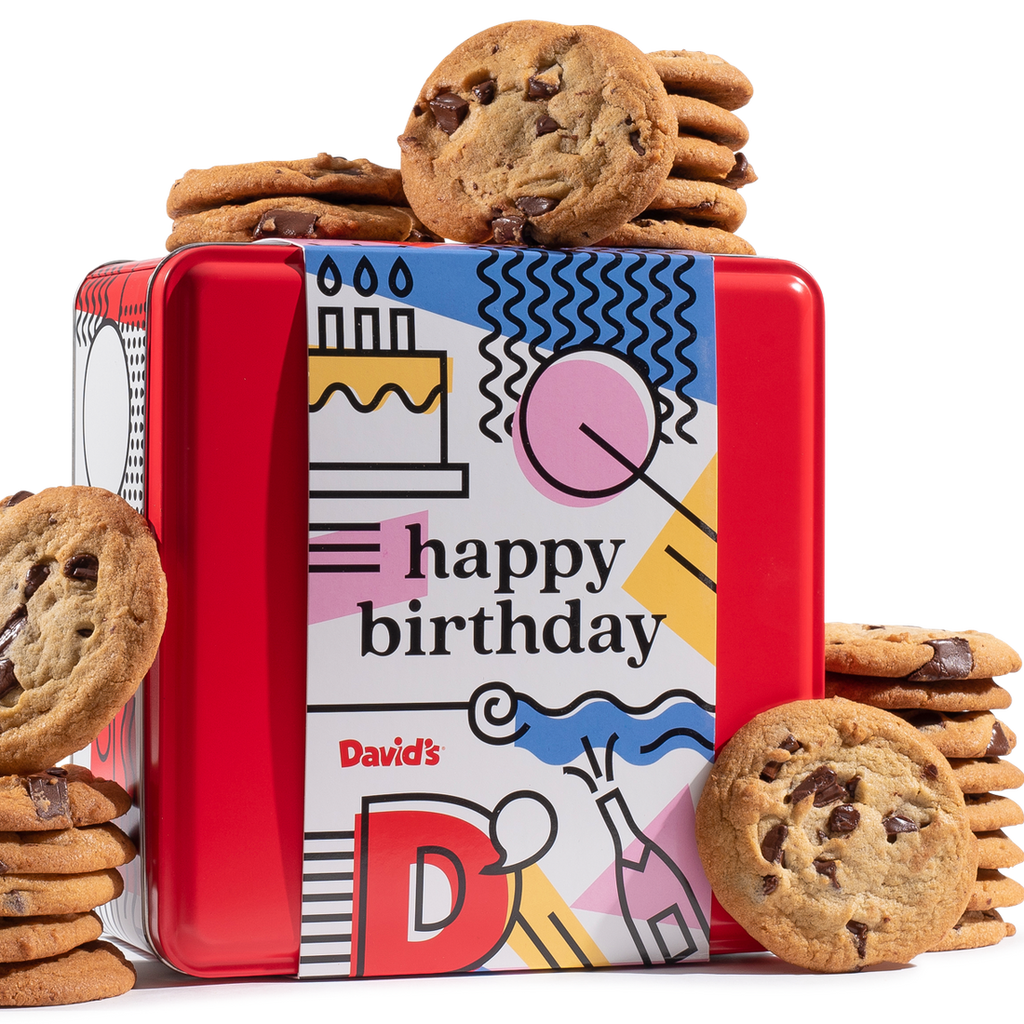 Happy Birthday Chocolate Chunk Cookies Tin
